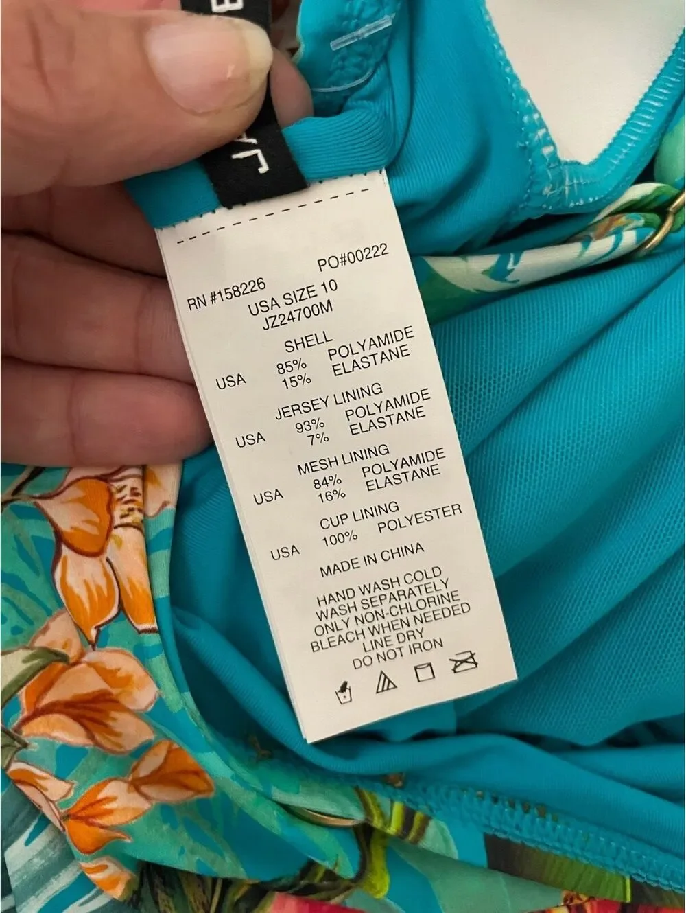 Jantzen Palm Tropic Floral One Piece Swimsuit UPF 50 Tummy Control Size 10 NWT